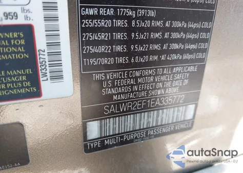 2014 Land Rover Range Rover Sport 5.0L V8 Supercharged z USA, uszkodzony, nr VIN SALWR2EF1EA335772